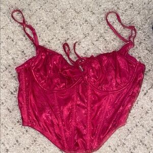Urban Outfitters Red Satin Bustier
